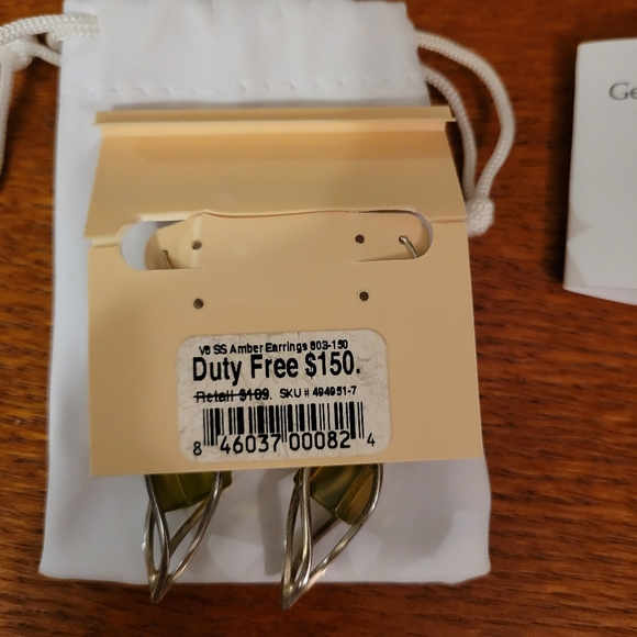 Valerio 888 Sterling and Amber Earrings - Picture 3 of 3